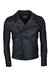 Chaqueta en Cuero Envejecido Blug Negro Base Azul La Chaqueteria