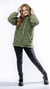 Campera dixie corderito bifaz spandex cierre, bolsillos y capucha calce amplio talles 1-3 colores tostado-verde-blanco-negro