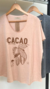 Remera cacao jersey 100%algodon estampa cacao calce super amplio talle unico Color: beige