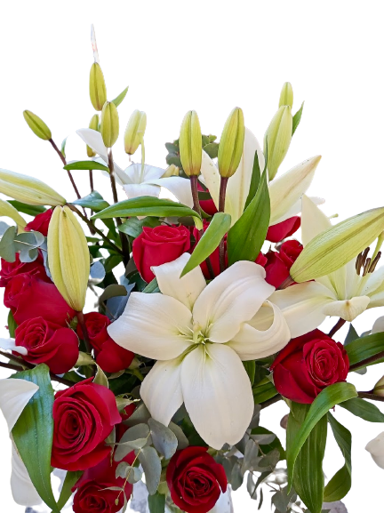 RO24 - Arreglo Floral de Rosas Importadas y Lilium - tienda online