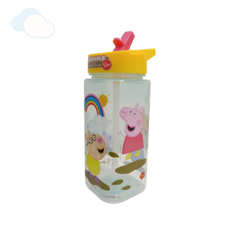 Botella Plástico Infantil Peppa Pig 510 Ml Con Sorbete