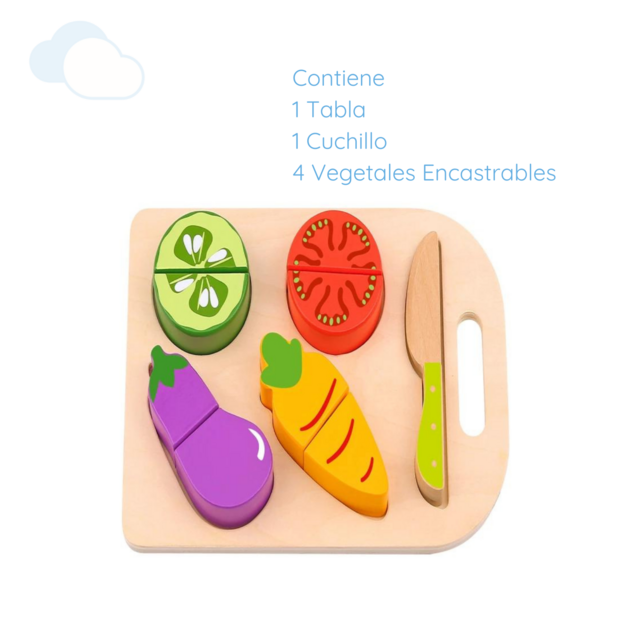 Set Frutas y Vegetales de juguete con Velcro — La jugueteria online