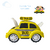 Auto De Juguete Taxi Escarabajo Kendy - Tienda Online de La Pañalera | panalesonline.com.ar