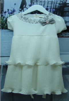 4325013 VESTIDO PLIZADO CRUDO