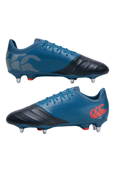 BOTINES DE RUGBY CANTERBURY PHOENIX GENESIS PRO BLU BLK 6 TAPONES DE ALUMINIO INTERCAMBIABLES