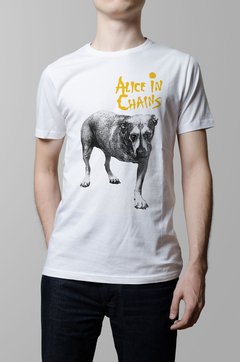 Remera Alice in Chains blanca hombr