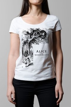 Remera Alicia en el pais de la maravillas blanco mujer