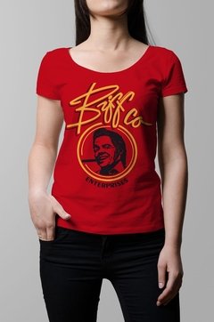 Remera Biff volver al futuro roja mujer