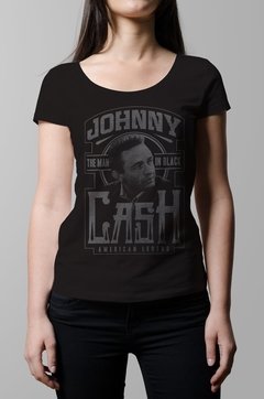 Remera Johnny Cash negro mujer
