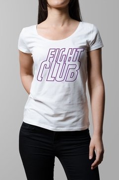 Remera Fight Club pelicula blanca mujer