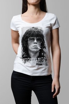 Remera Keith Richards blanca mujer