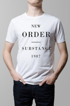 Remera New Order blanca hombre