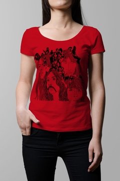 Remera Pink Floyd roja mujer