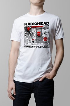 Remera Radiohead kid a blanca hombre