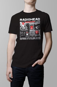 Remera Radiohead kid a negra hombre