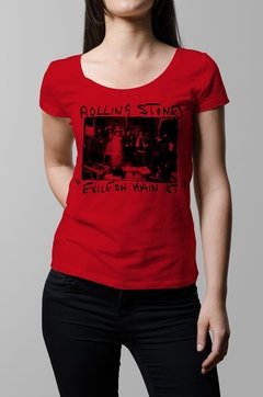 Remera Rolling Stones exile on main street roja mujer