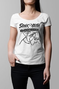 Remera Sonic Youth confusion is sex blanca mujer