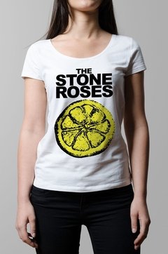 Remera Stone Roses blanca mujer