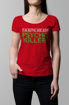 Remera Talking Heads Psycho Killer roja mujer