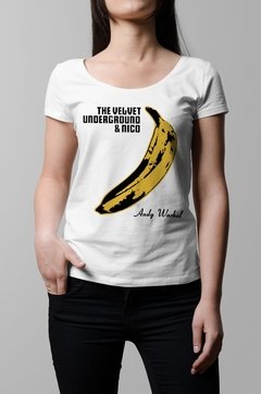 Remera Velvet Underground banana warhol blanca mujer