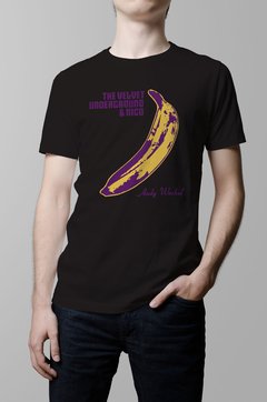 Remera Velvet Underground banana warhol negra hombre