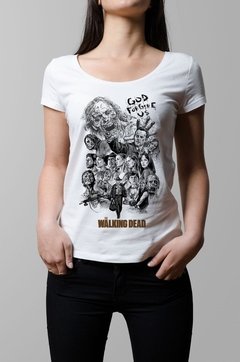 Remera The Walking Dead blanco mujer