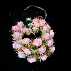 Coronita - Tiara de flores rosas con Leds - tienda online