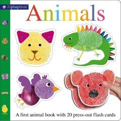 Alphaprints Animals Flash Card Book: A first animal book with 20 press-out flash cards
