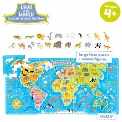 What in the World. Animals Around the Globe Floor Puzzle - comprar online