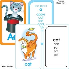 School Zone - Reading Flash Card 4-Pack - Ages 4 and Up, Short and Long Vowel Sounds, Combination Sounds, Rhyming, and More Mass Market Paperback - comprar online