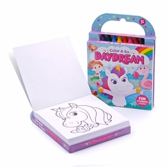 Daydream-Unicorns, Llamas, Princesses and More!-This Delightful Collection of 80 Coloring Pages includes 8 Jumbo Crayons and Easy-Peel Stickers - comprar online