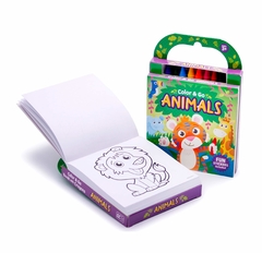 Animals-Monkeys, Sloths, Armadillos and More!-This Delightful Collection of 80 Coloring Pages includes 8 Jumbo Crayons and Easy-Peel Stickers - comprar online