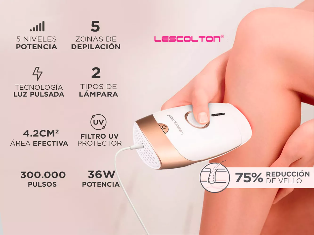 Depiladora Láser Lescolton T002 5 Niveles 36w Filtro UV