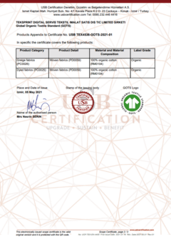 Manta de Muselina Algodón Orgánico de Turquía Certificado