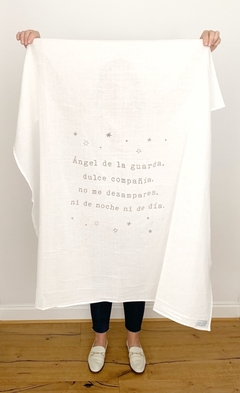 2DA SELECCION - Manta XL de gasa de algodón con estampa Angel de la Guarda - comprar online