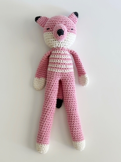 Zorrito de Apego en Crochet Rosa y Natural