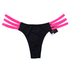 Calcinha Fio Dental TIF Preto-Rosa Neon - comprar online