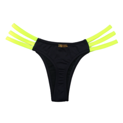 Calcinha Fio Dental TIF Preto-Amarelo Neon