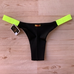 Calcinha Fio Duplo FIDF Preto-Amarelo Neon - comprar online