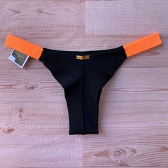 Calcinha Fio Duplo FIDF Preto-Laranja Neon - comprar online