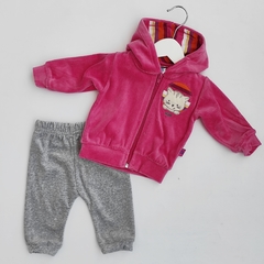 Conjunto plush gatito fucsia