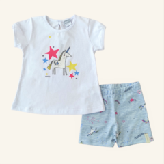 Conjunto remera y calza unicornio