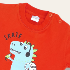 Remera dino auriculares naranja - comprar online