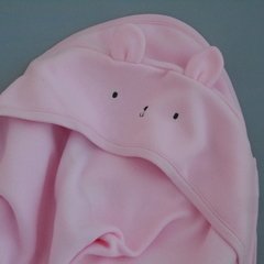 Manta polar con capucha rosa - comprar online