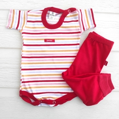 Body rayado Maia rojo - comprar online