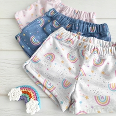 Short rústico arco iris azulino - comprar online