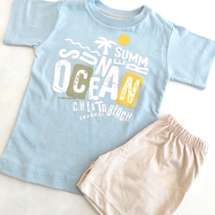 Remera OCEAN celeste - Carcajada Ropa de Chicos