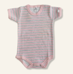 Body rayado rosa y gris