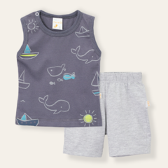 Conjunto mar gris topo