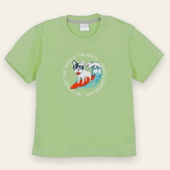 Remera perrito surf verde